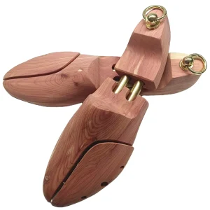Adjustable European Fully Shoe Lasts Split Toe Red Cedar Shoe Tree Shoe Trees with Silver Ring ST06CV