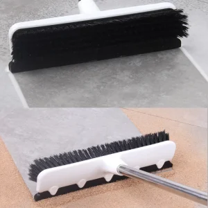 Adjustable Handle Eco Friendly Stiff Bristle Floor Scrubber for Bathroom 2 in 1 Tiles Cleaning Brush Floor Scrub