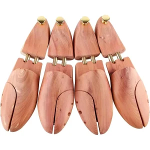 Adjustable Shoe Tree and Twin Tubes Red Cedar Wooden Shoe Tree for Men