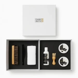 All Purpose Leather Shoe Care Kit with Polish Lotion Brushes Cloth and Tools