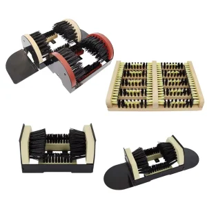 All Weather Industrial Heavy Duty Indoor Outdoor Folding Slide Flaps Wooden Boot Shoe Scraper Mat Cleaner Brush Boot Scrubber