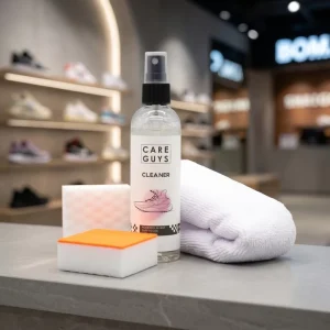 All in One Sneaker Cleaning Kit 4oz Leak Proof Shoe Cleaner Spray with Dual Cleaning Discs and Microfiber Cloth