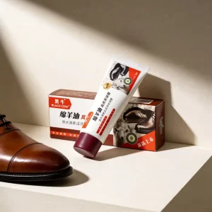 Anti Slip Cap Design 70G Black Bull Sheep Oil Leather Beauty Cream Easy Opening for Elder Users