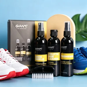 Athletic Shoe Care Kit 3 In 1 Sneaker Cleaner Water Repellent Odor Eliminator Spray With Shoe Brush