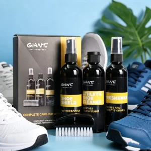 Athletic Shoe Care Kit 3 In 1 Sneaker Cleaner Water Repellent Odor Eliminator Spray With Shoe Brush
