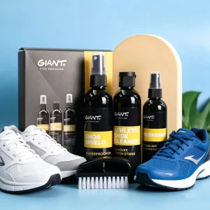 Athletic Shoe Care Kit 3 In 1 Sneaker Cleaner Water Repellent Odor Eliminator Spray With Shoe Brush