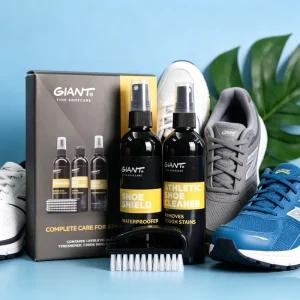 Athletic Shoe Care Kit 3 In 1 Sneaker Cleaner Water Repellent Odor Eliminator Spray With Shoe Brush