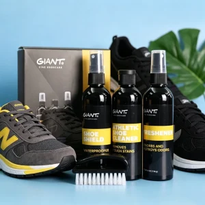 Athletic Shoe Care Kit 3 In 1 Sneaker Cleaner Water Repellent Odor Eliminator Spray With Shoe Brush