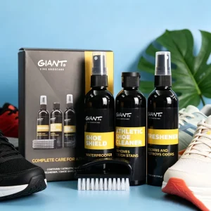 Athletic Shoe Care Kit 3 In 1 Sneaker Cleaner Water Repellent Odor Eliminator Spray with Shoe Brush