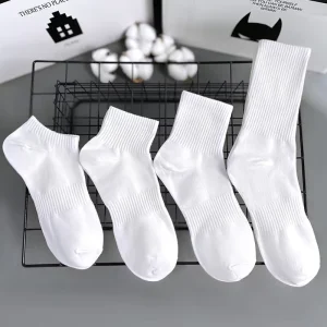 Autumn Casual Cotton Sport Crew Ankle Socks with Body Logo Sweat Absorbent Breathable One Size for Men