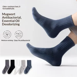 Autumn Unisex 7A Antibacterial Wormwood Aroma Socks High End Business Sports Deodorant Sweat Absorbing Anti Friction Socks
