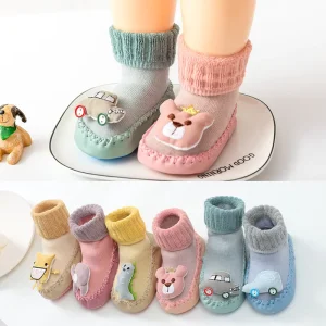 Autumn Winter Baby Girls Socks Newborn Bowknot Socks Infant Baby Anti Slip Soft Cotton Floor Soft Sole Baby Boy Shoes
