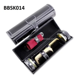 BE BEAUTY Heavy Duty Black Long Cube Case Shoe Cleaning Polish Shine Care Kit with 0% 5% Active Ingredients