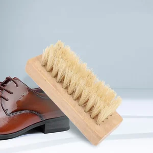 Beech Wood Boar Bristles Canvas Shoe Cleaner Brush Easily Removing Dirt Shoes Cleaning Brush for Sneakers