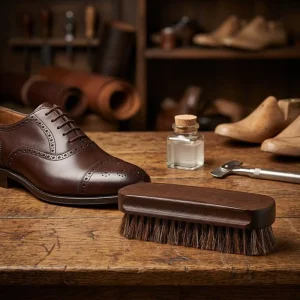 Beech Wood Horsehair Brush Wooden Eco friendly Horsehair Shoe Brush Dust Removal and Polishing Shoe Oil Brush