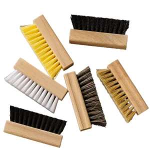 Beech Wood Suede Leather Shoe Polishing Horse Hair Brush Sneaker Cleaning