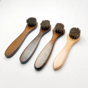 Beech Wood and Plastic Shoe Cleaning Brush Eco friendly Durable Portable Horse Hair Bristles