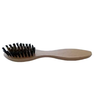 Beechwood Shoe Brush with Brass Wire and Nylon Bristle Grip Handle Portable for Household Use