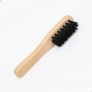 Black Boar Bristles Shoe Welt Dauber Brush and Polish Applicator Pig Hair Leather Shoes Boot Cleaning Brush