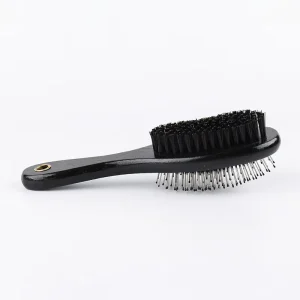 Black Color Wood Handle Double Sided Pet Dog Animal Puppy Poodle Hair Fur Cleaning Pneumatic Rubber Pad Comb