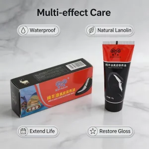 Black Leather 70G Sheep Oil Leather Care Balm for Black Dress Footwear