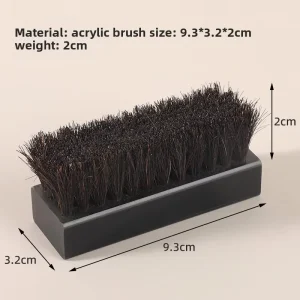 Black Plastic Handle Horse Hair Suede Care Brush Set with Custom Logo Dual Use Professional Kit