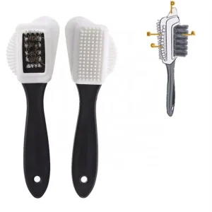 Black S Shape Boot Shoes Cleaner 3 Side Shoe Cleaning Brush Suede Nubuck PP Material High Quality
