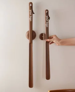 Black Walnut Wood Shoe Horn Long Handle Shoehorn With Magnetic Base Wood Shoe Helper for Seniors Women Kids