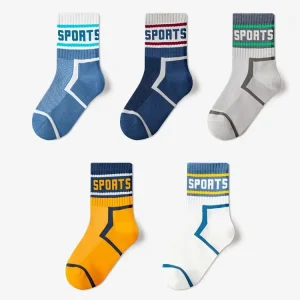 Boys’ Summer Thin Deodorant Breathable Socks Knitted Cotton Sports & Students’ Sweat Absorption