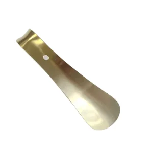 Brass Shoe Horn Solid Steel Durable Metal Shoe Helper Ergonomic Handle Portable Shoe Horn Shoe Spoon