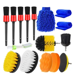 Car Wash Brush Kit With Long Handle Soft Bristle Car Cleaning Set For Auto Detailing Truck RV Cleaning Tools