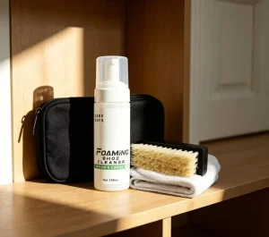 Care Guys 150ml Foam Sneaker Cleaning Kit Daily Shoe Care Set with Easy Clean Quick Brush and Cloth