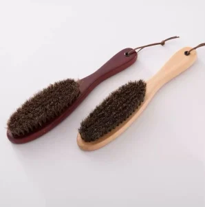 Cashmere Coat Clothes and Hat Cleaning Brush with Horse Hair and Wood Handle Shoe Brush for Dust Removal