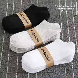 Casual Men’s Deodorant Sweat-Absorbing Thin Boat Socks Spring Summer Disposable