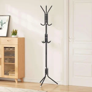 Cedar Space Metal Coat Rack Stand with Hooks Easy Assembly Freestanding Clothes Tree Stand for Hanging Jacket Hats Scarf Bag for Entryway