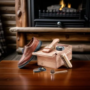 Cedar Wood Shoe Polish Kit Box for Men with Original Cedar Wood Color and Good Scent