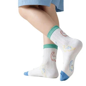 Children’s Crew Socks Summer Thin Boys Girls Mesh Breathable Tube Big Deodorant Sweat Absorbent Boneless Cotton Baby 26 Series