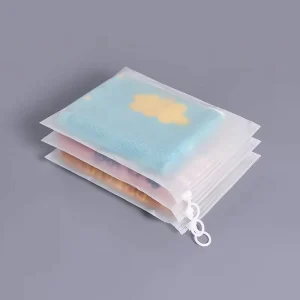 Clear Plastic Circle Ring Custom Printed LOGO Ziplock Plastic PVC PE Clothing Packaging Screen Printing Cloth Zipper Bag