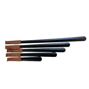 Comfortable Black Stainless Steel Luxury Shoehorn With Leather Handle 42cm