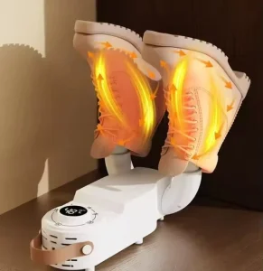Compact Foot Heating Blower Shoe Dehumidifier & Boot Dryer Electric Shoe Drying Fan with Smart Timing for Bathroom Bedroom Use