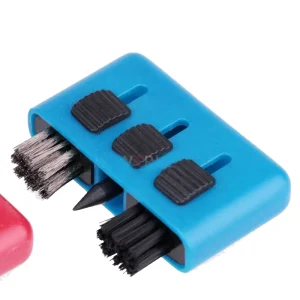 Compact Golf Groove Cleaner Brush with Nylon and Wire Bristles for Golf Clubs Shoes and Accessories