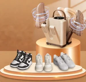 Compact Six Arm Hotel Household Use Electric Shoe Clothes Dryer Smart Timer Dehumidifying Feature Multi Functional Plastic