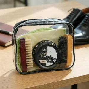 Compact Travel Shoe Care Kit with Neutral Polish