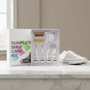 Complete Shoe Care Kit Cleaner Freshener Waterproof Whitener Brush and Microfibre Cloth