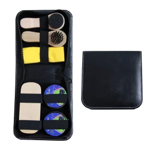 Complete Shoe Cleaning Kit With Tin Shoe Polish and Brushes