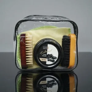 Complete Shoe Shine Kit with Neutral Polish and Brushes