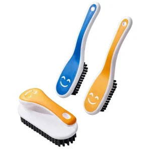Contrast Color Hard Bristle Plastic Shoe Cleaning Brush Set for Household Laundry and Clothing Use