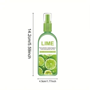 Cool Lime Foot Deodorant Spray 80Ml Antibacterial Protection Quick Dry Mild Formula Fruity Scent for Men All Day