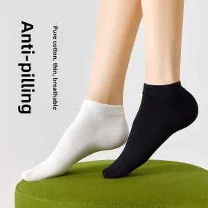 Cotton Seamless Ankle Socks Deodorant Sweat-absorbent White Joker Anti-pilling Spring Summer Boneless Women’s Socks