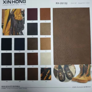 Crinkle Grain Two Tone Faux Nubuck PU Leather for Shoes Bags Upholstery Decorative Use Customizable in Color Thickness